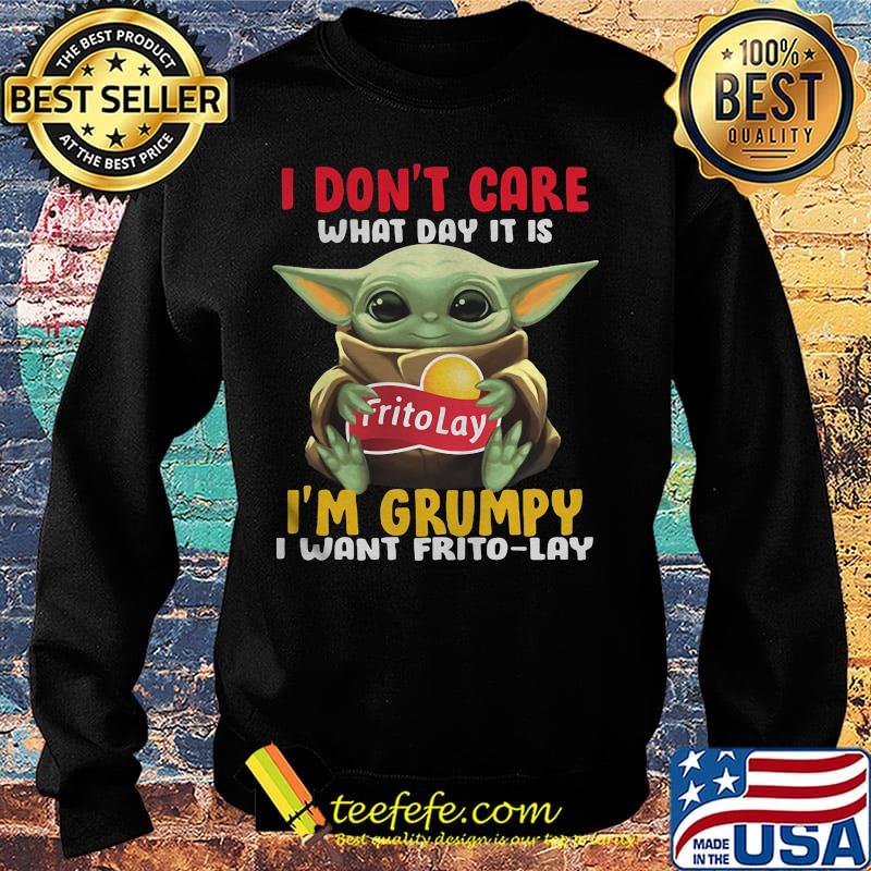 Baby yoda i don't care what day it is i'm grumpy i want frito lay s Sweater Baby yoda i don't care what day it is i'm grumpy i want frito lay s Sweater