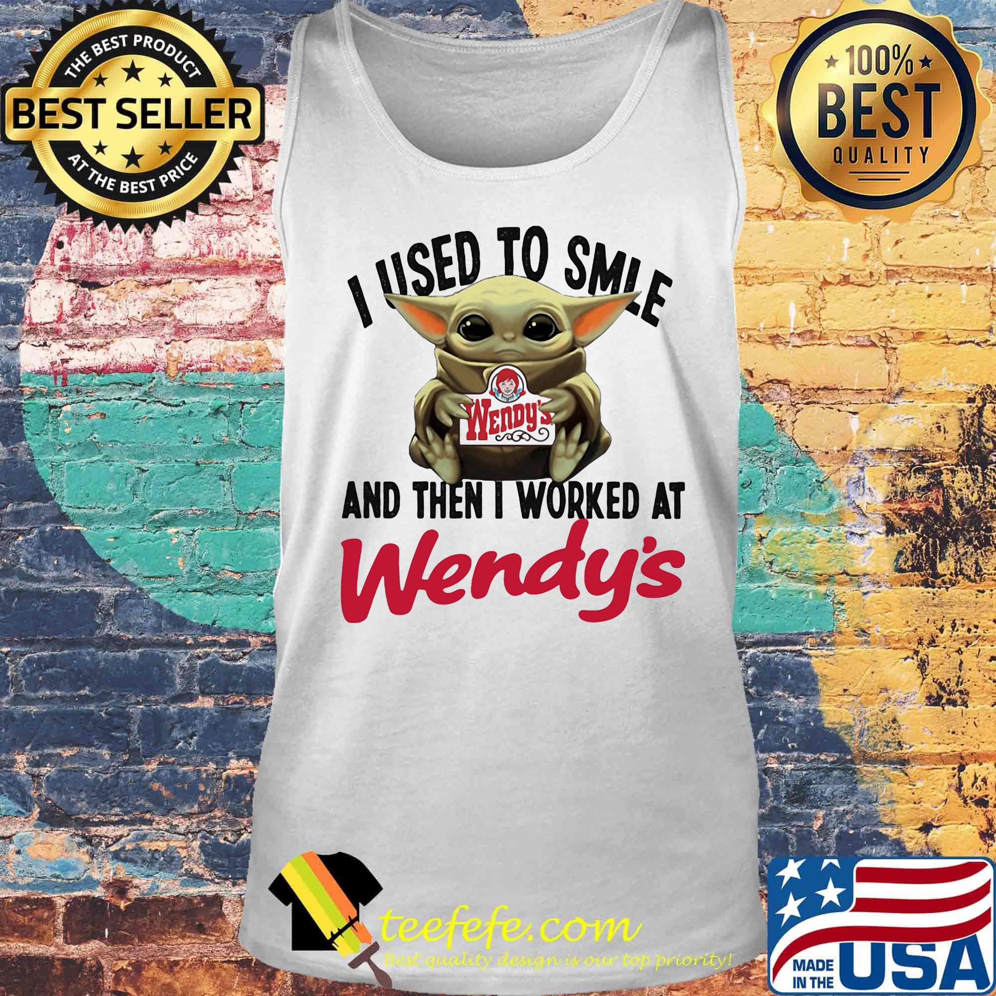 Baby yoda i used to smile and then i worked at wendy's s Tank top Baby yoda i used to smile and then i worked at wendy's s Tank top