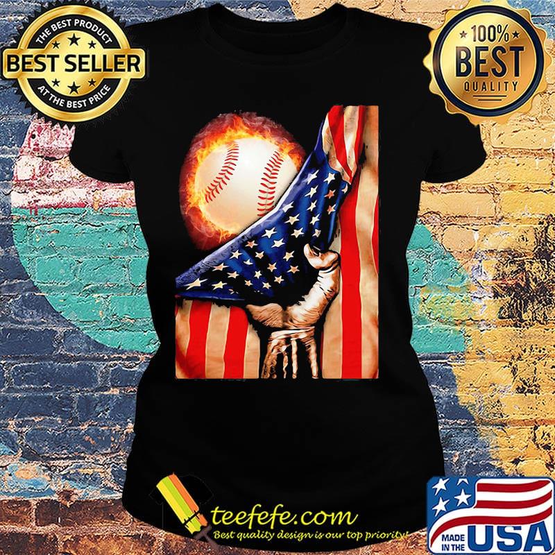Baseball american flag happy independence day fire s Ladies tee Baseball american flag happy independence day fire s Ladies tee