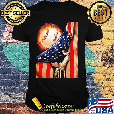 Baseball american flag happy independence day fire shirt