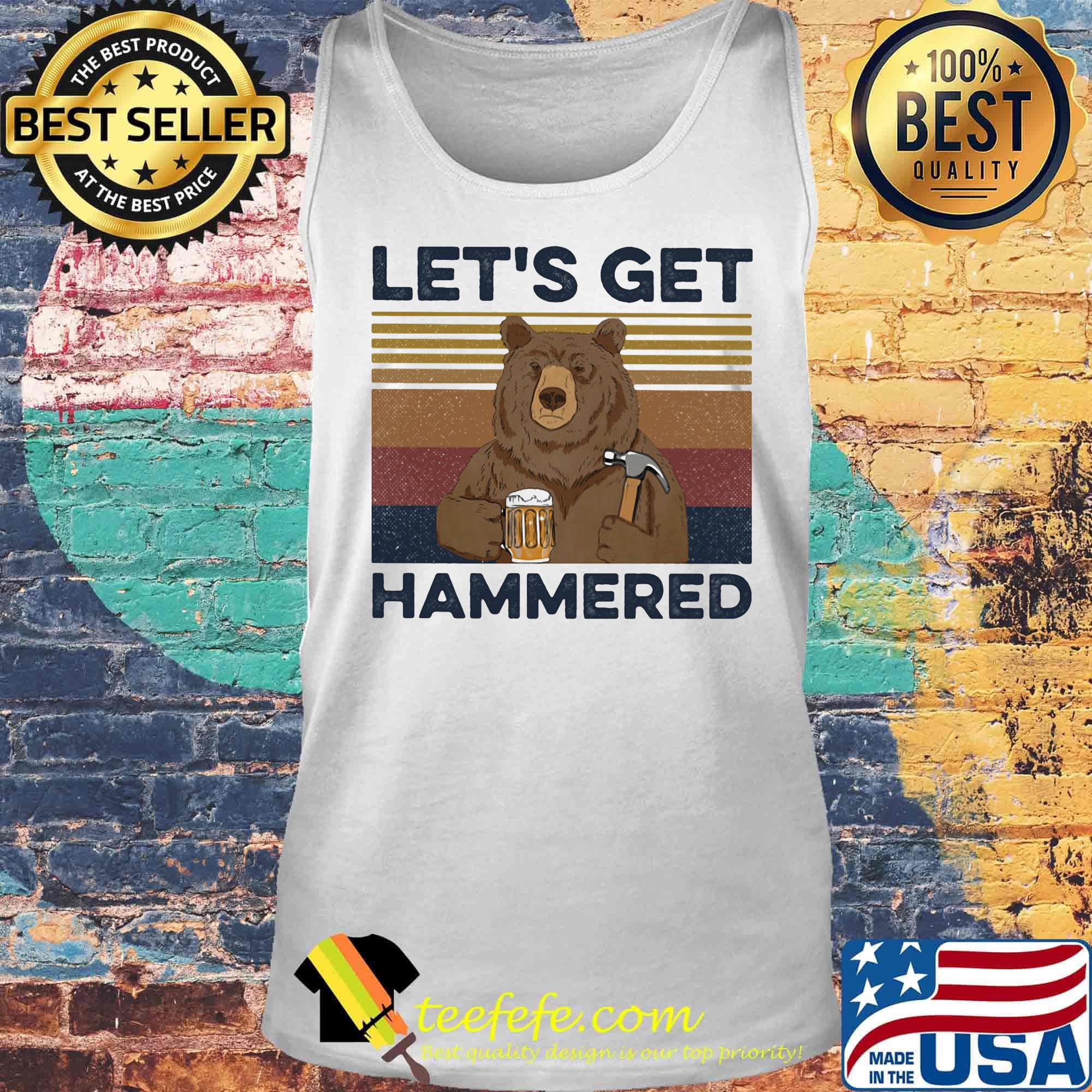 Bear let's get hammered vintage retro s Tank top Bear let's get hammered vintage retro s Tank top