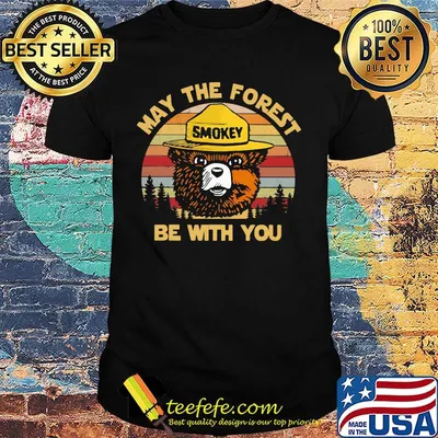 Bear smokey may the forest be with you vintage retro shirt