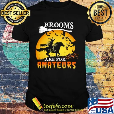 Beautiful Brooms Are For Amateurs Horse Riding Lovers Halloween Sunset shirt