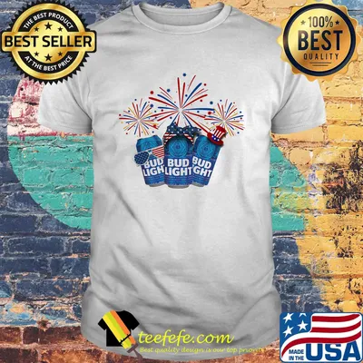 Beer bud light firework america 4th of july independence day shirt