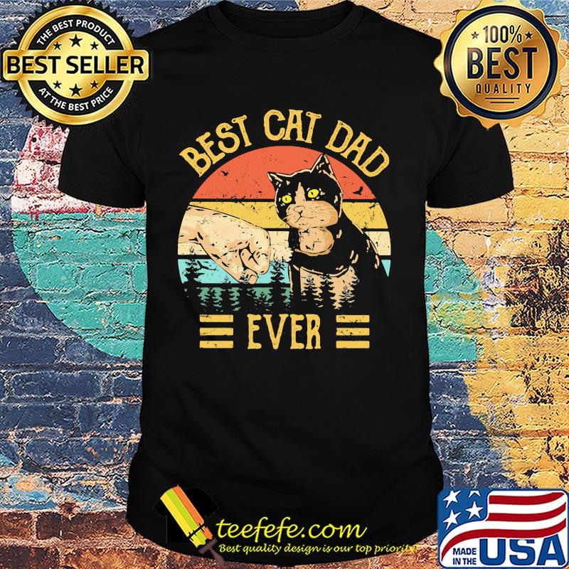 Best cat dad ever father's day vintage retro shirt