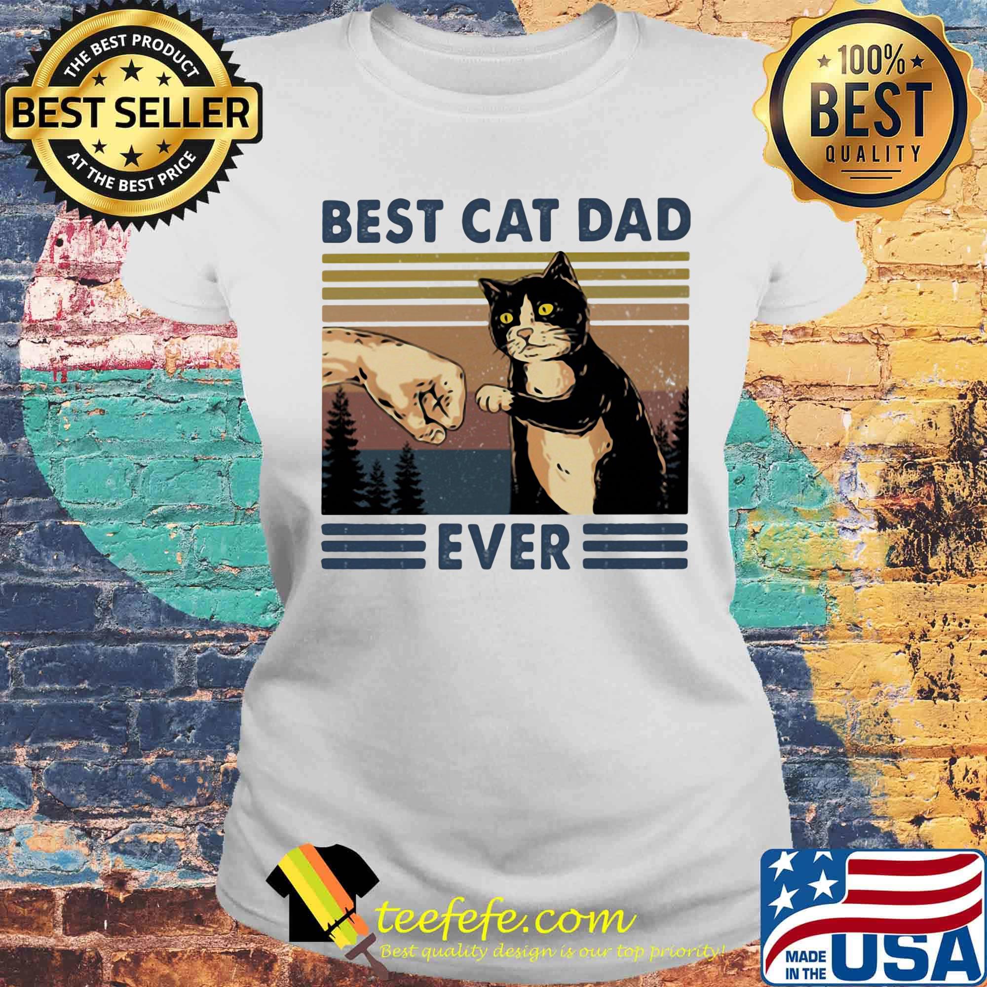 Best cat dad ever vintage retro s Laides tee Best cat dad ever vintage retro s Laides tee