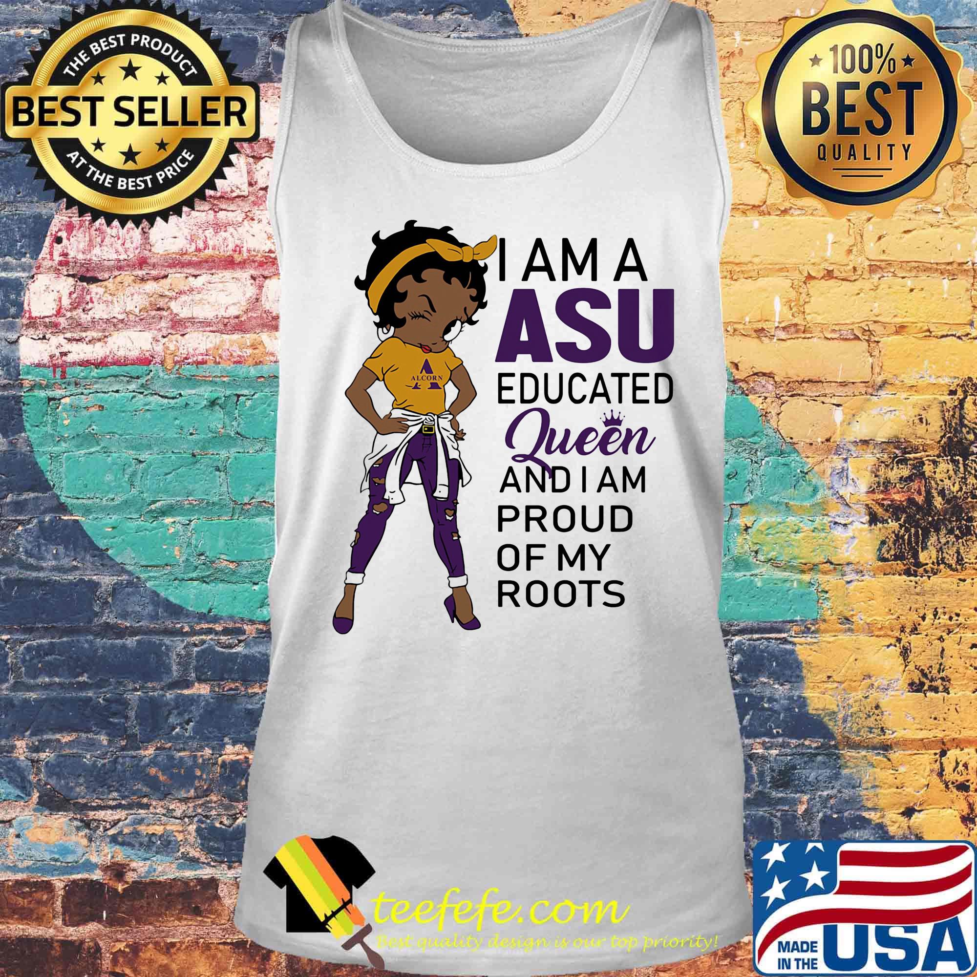 Betty boop alcorn i am a asu educated queen and i am proud of my roots s Tank top Betty boop alcorn i am a asu educated queen and i am proud of my roots s Tank top