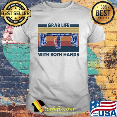 Bicycle grab life with both hands vintage retro shirt
