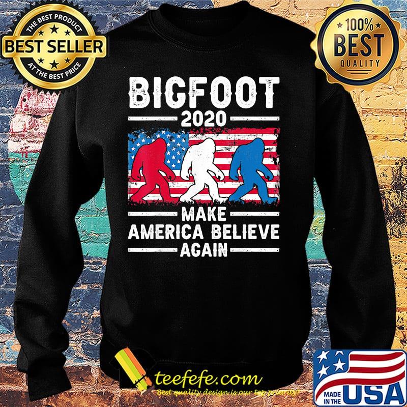 Bigfoot 2020 make america believe again american flag independence day s Sweater Bigfoot 2020 make america believe again american flag independence day s Sweater