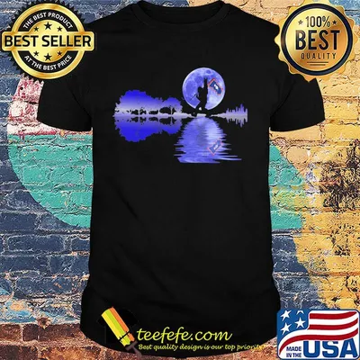 Bigfoot flag river moon tree shirt