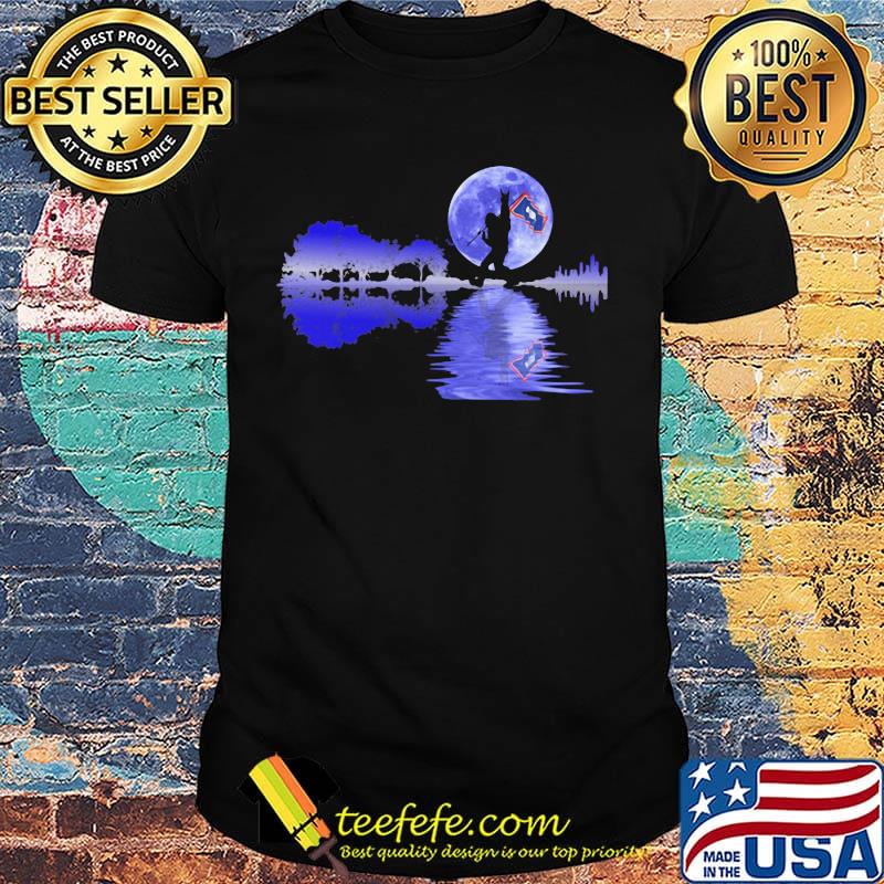 Bigfoot flag river moon tree shirt