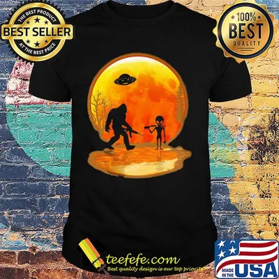 Bigfoot UFO hunter alien moon blood shirt