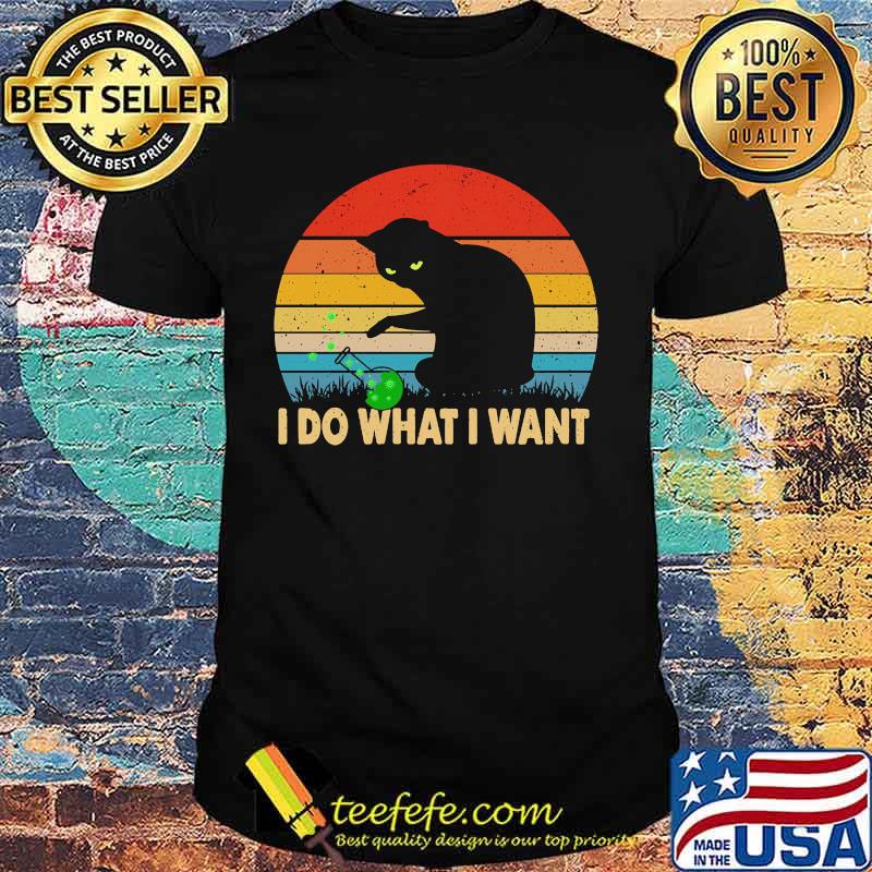 Black Cat Corona I do what I want Vintage retro shirt