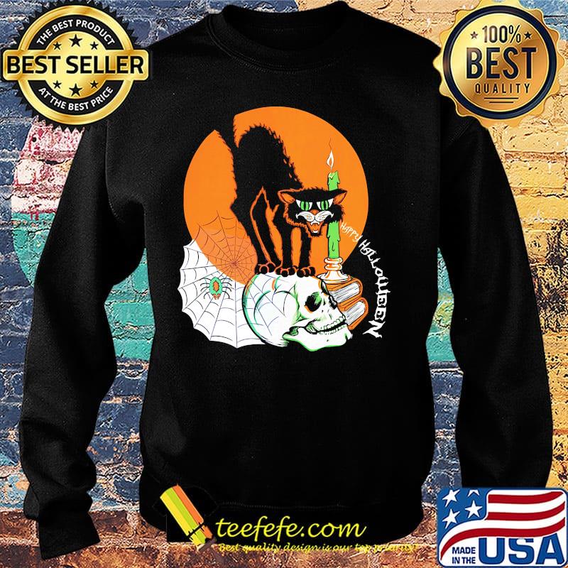 Black Cat Happy Holloween Sunset s Sweater Black Cat Happy Holloween Sunset s Sweater