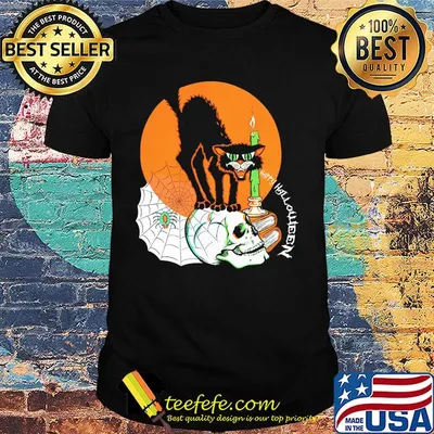 Black Cat Happy Holloween Sunset shirt