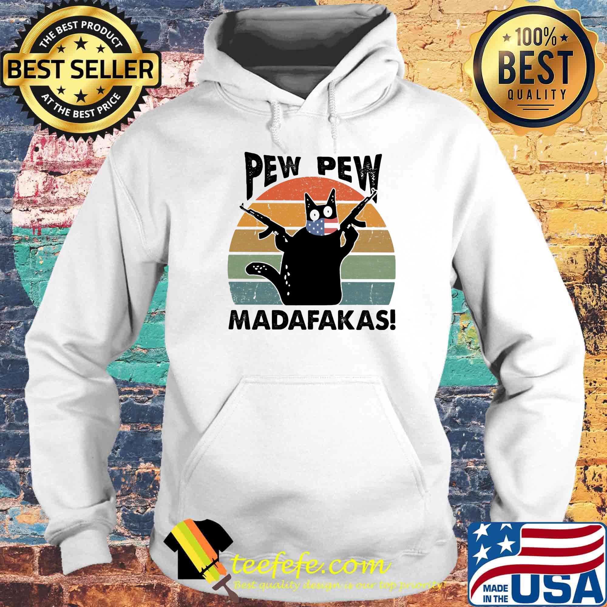 Black cat pew pew madafakas vintage retro s Hoodie Black cat pew pew madafakas vintage retro s Hoodie
