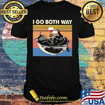 Black Cat Wine I go both way vintage retro shirt