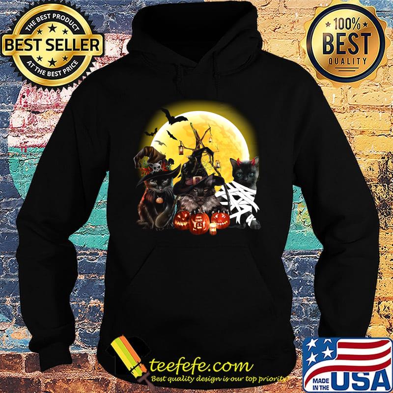 Black Cat Witch Hat Pumpkin Moon Halloween Shirt Hoodie Black Cat Witch Hat Pumpkin Moon Halloween Shirt Hoodie