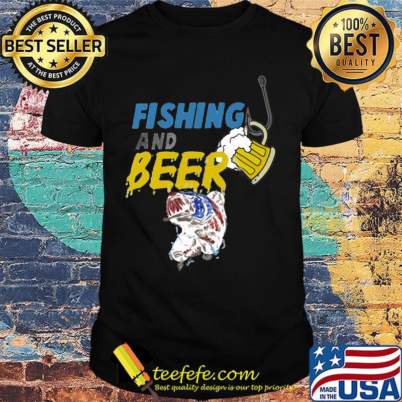 Black fishing and beer shirt