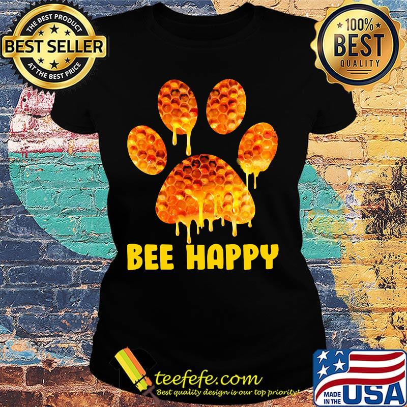 Black paw bee happy s Ladies tee Black paw bee happy s Ladies tee