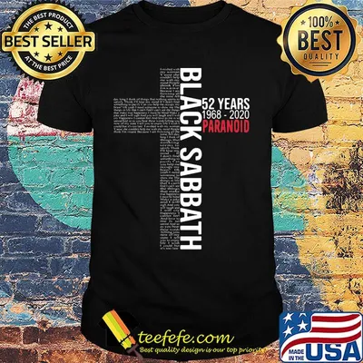 Black sabbath 52 years 1968 2020 paranoid shirt