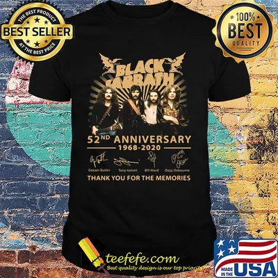 Black sabbath 52nd anniversary 1968 2020 thank you for the memories signatures light shirt
