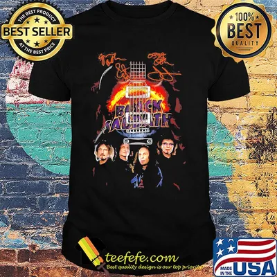Black sabbath band member signatures guitar shirt
