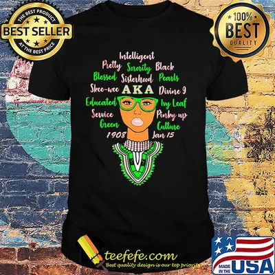 Black woman intelligent pretty sorority black blessed aka divine 9 educated ivy leaf shirt