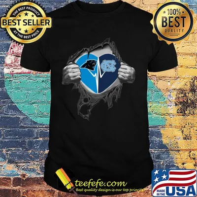 Blood insides carolina panthers and north carolina heartbeat shirt