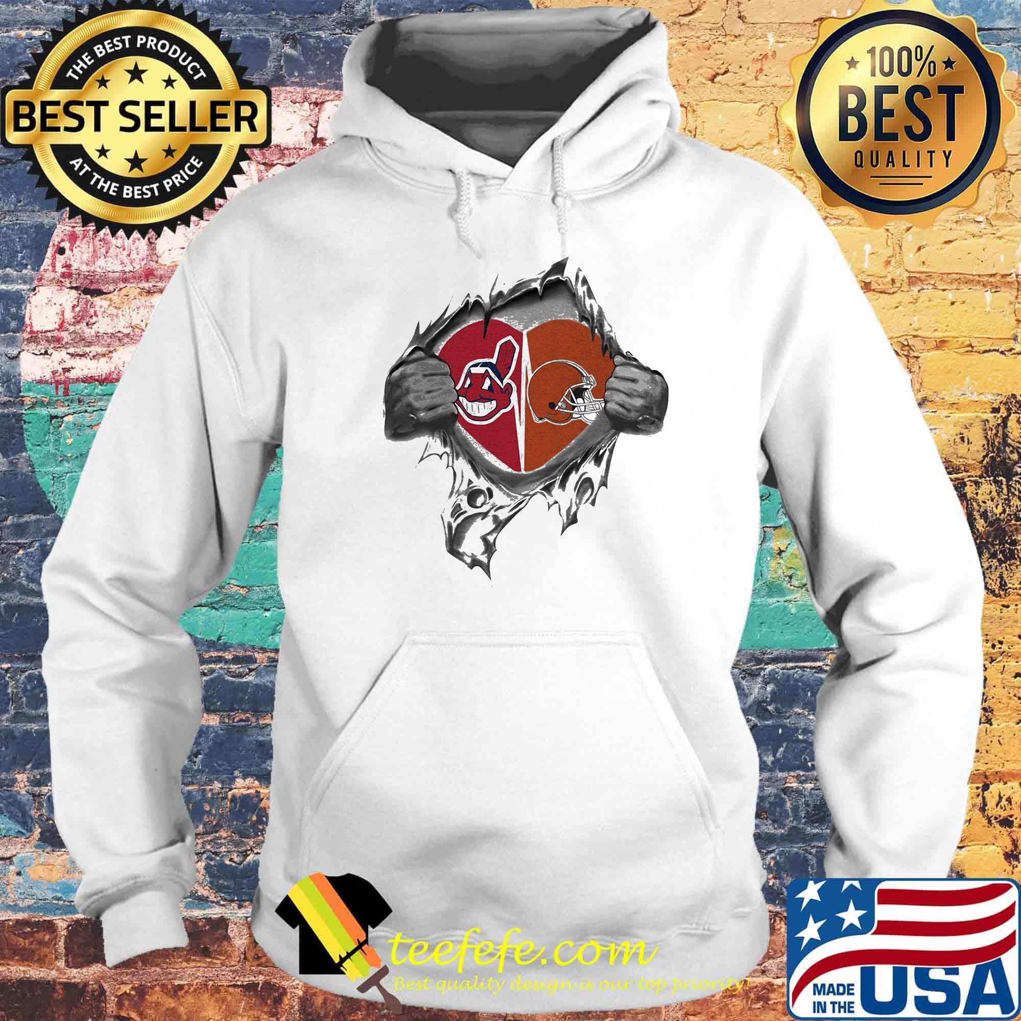 Blood insides cleveland indians and cleveland browns heart s Hoodie Blood insides cleveland indians and cleveland browns heart s Hoodie