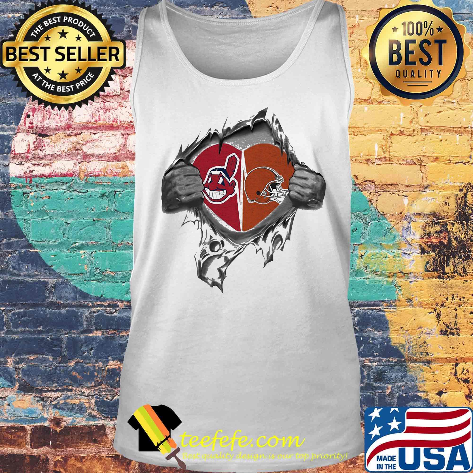Blood insides cleveland indians and cleveland browns heart s Tank top Blood insides cleveland indians and cleveland browns heart s Tank top