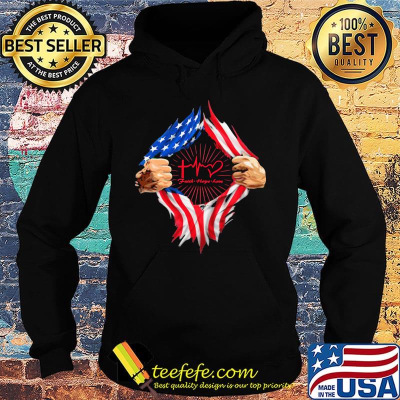 Blood insides faith hope love american flag independence day s Hoodie Blood insides faith hope love american flag independence day s Hoodie