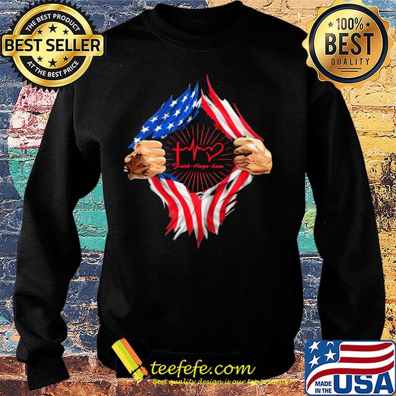 Blood insides faith hope love american flag independence day s Sweater Blood insides faith hope love american flag independence day s Sweater