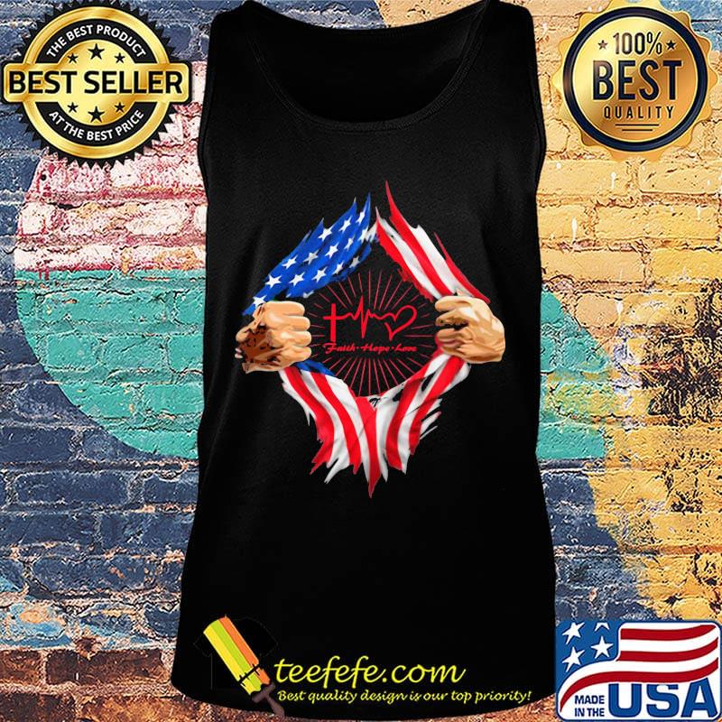 Blood insides faith hope love american flag independence day s Tank top Blood insides faith hope love american flag independence day s Tank top