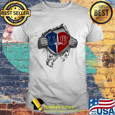 Blood insides indianapolis colts and indiana hoosiers heart shirt