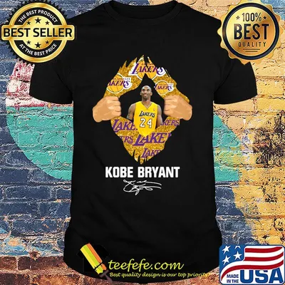 Blood insides kobe bryant los angeles lakers football logo signature shirt