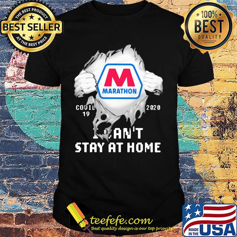 Blood insides marathon covid-19 2020 i can't stay at home shirt