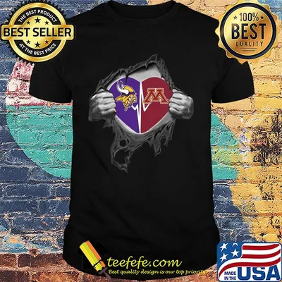 Blood insides minnesota vikings and wilkes university athletics heartbeat shirt