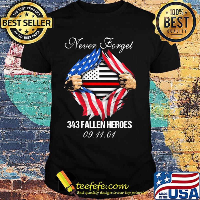 Blood insides never forget 343 fallen heroes american flag independence day shirt Blood insides never forget 343 fallen heroes american flag independence day shirt