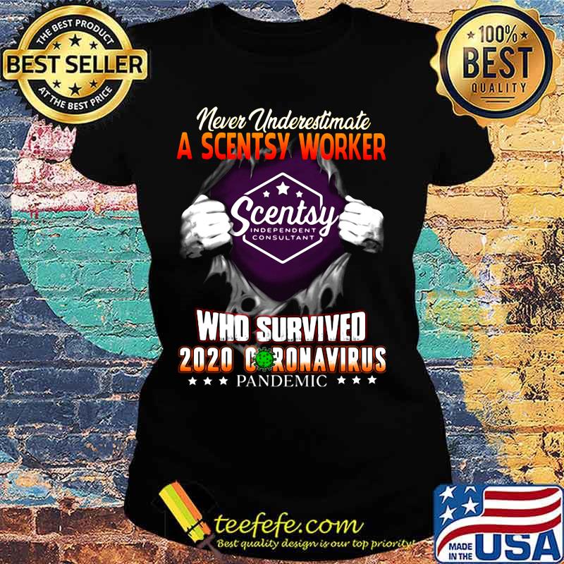 Blood insides never underestimate a scentsy worker who survived 2020 coronavirus pandemic s Ladies tee Blood insides never underestimate a scentsy worker who survived 2020 coronavirus pandemic s Ladies tee
