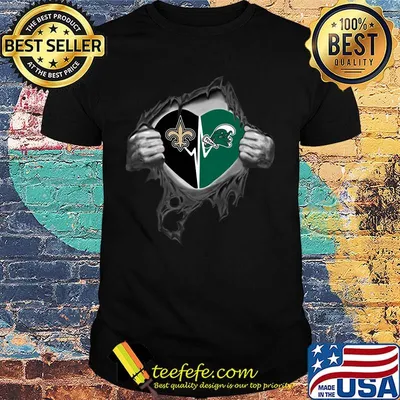 Blood insides new orleans saints and new orleans pelicans heartbeat shirt