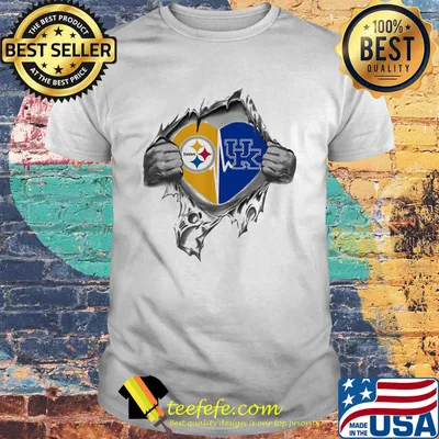 Blood insides pittsburgh steelers and kentucky wildcats heart shirt
