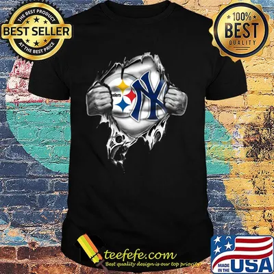 Blood insides pittsburgh steelers and new york yankees shirt
