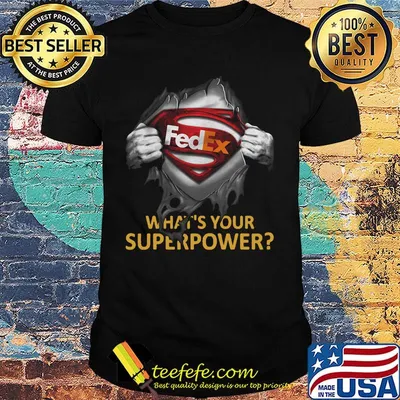 Blood insides superman fedex what's your superpower shirt
