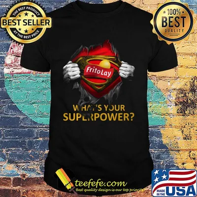 Blood insides superman frito lay what's your superpower shirt