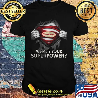 Blood insides superman tim hortons what's your superpower shirt
