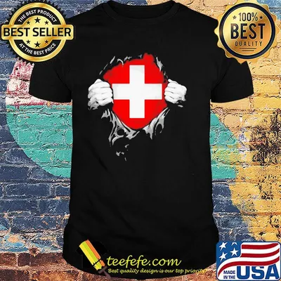 Blood insides switzerland flag shirt