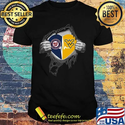 Blood insides washington nationals and west virginia heartbeat shirt