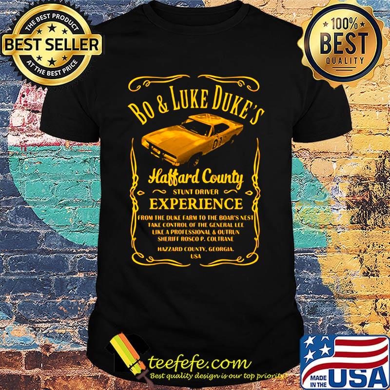 Bo and luke duke's haffard county stunt driver experience shirt