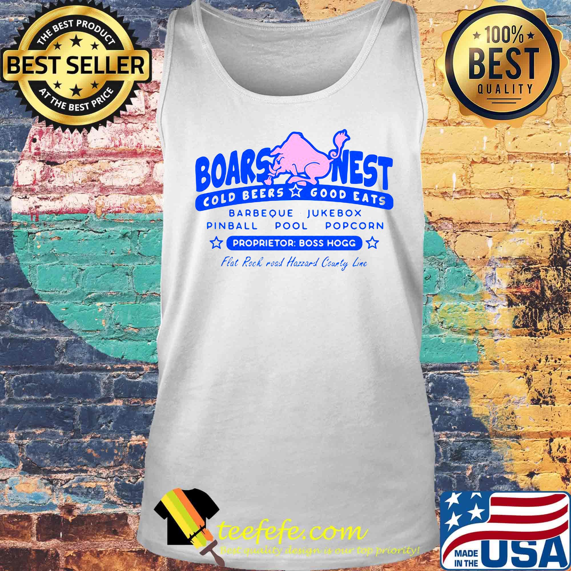 Boars nest cold beers good eats barbeque jukebox oinball pool popcorn proprietor boss hogg flat rock road haggard country line s Tank top Boars nest cold beers good eats barbeque jukebox oinball pool popcorn proprietor boss hogg flat rock road haggard country line s Tank top